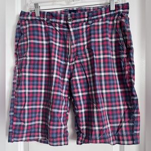 GAP Blue Pink Plaid Chino Shorts Men’s Size 33 Preppy Summer Casual Classic